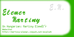elemer martiny business card